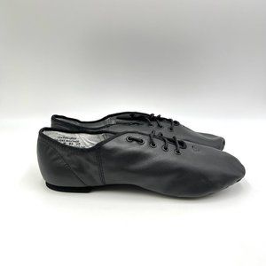 Capezio Size 10.5 EJ1A Economy Jazz Oxford Black Leather Slip‎ On Dance Shoes
